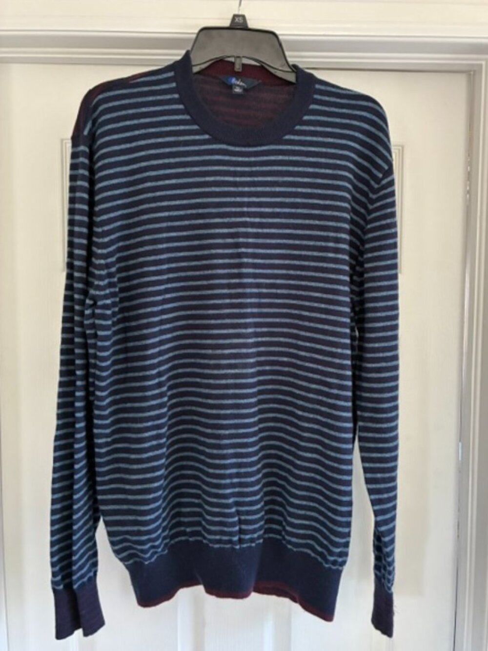 Boden Striped Crewneck Sweater in Navy, men's XL